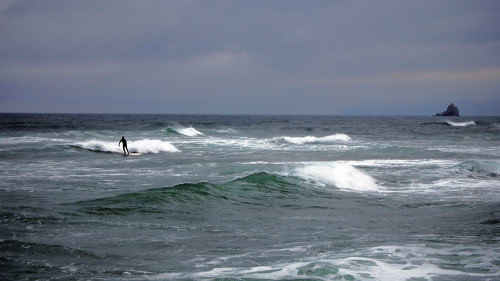 Surfing the Oregon coast
